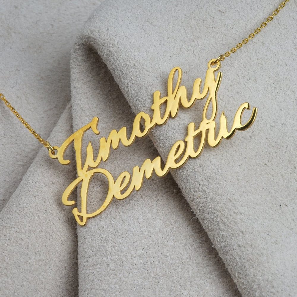 Personalized double name pendant