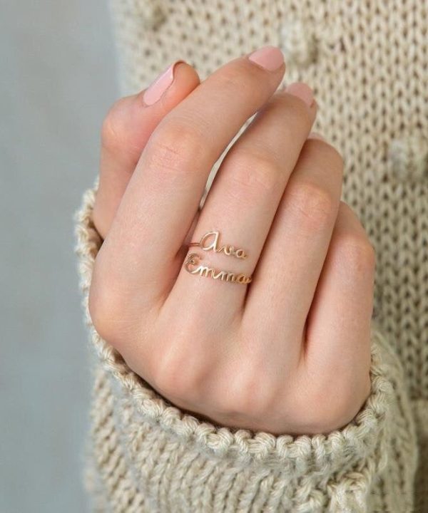 Customised double name stylish ring