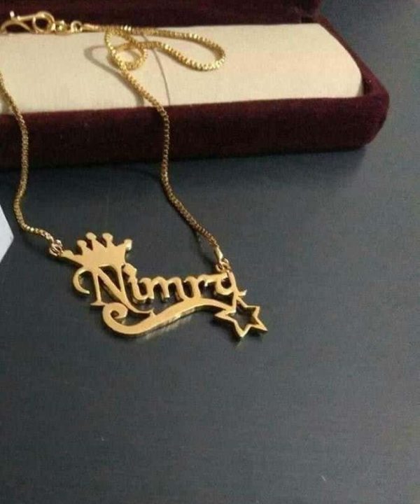 customised fancy crown name pendant
