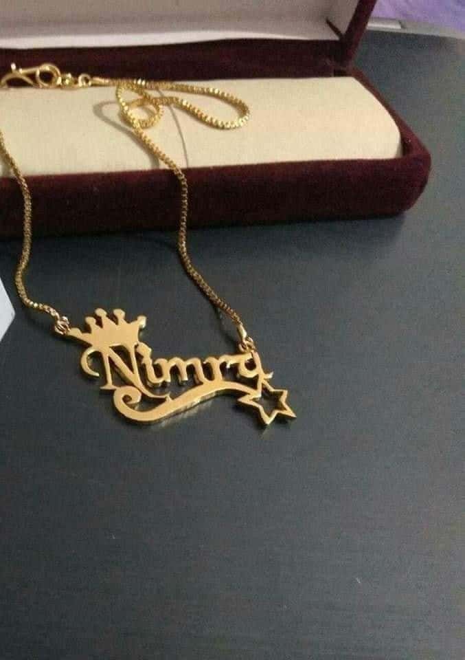 customised fancy crown name pendant