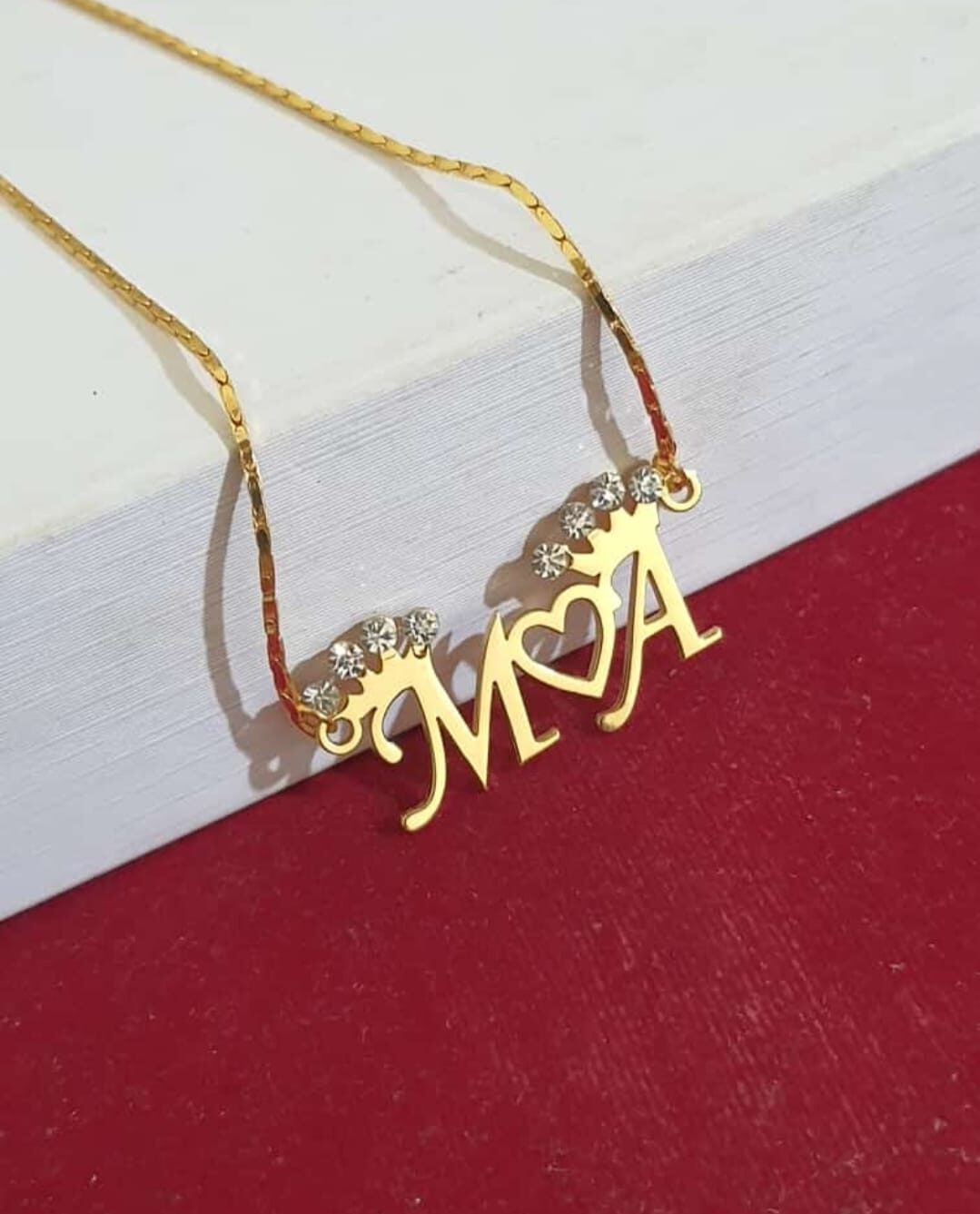 Customised Letter Pendant With Heart And Stone Ollista.com letter pendant