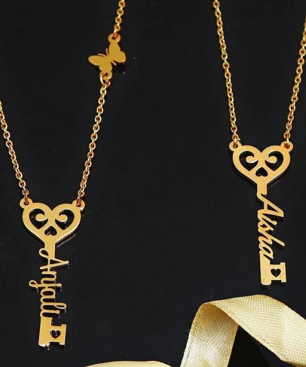beautiful key style name pendant