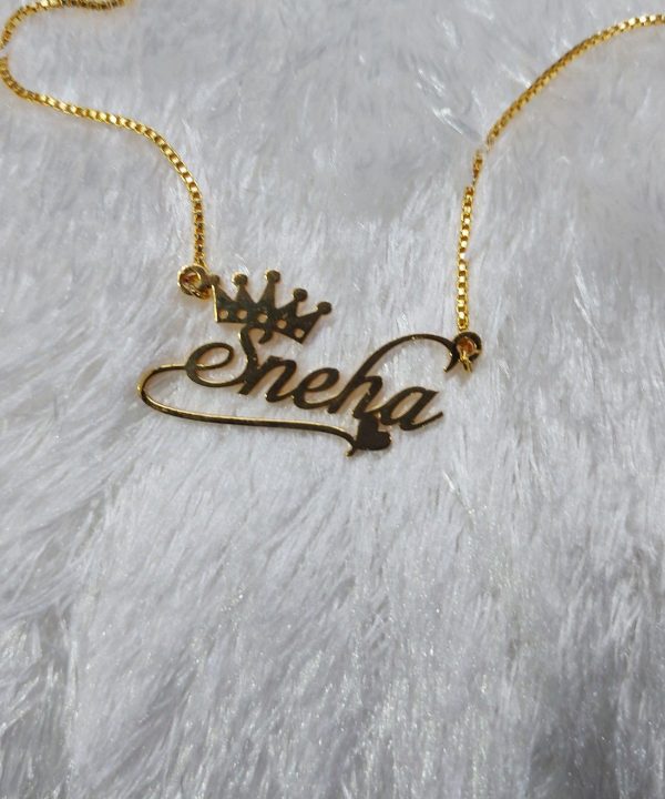 Customised Crown And Heart Pendant