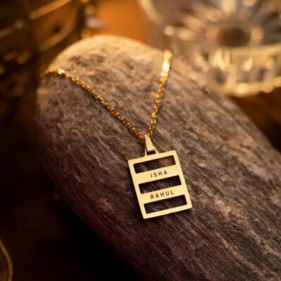 Rectangle Shape Customised Name Pendant