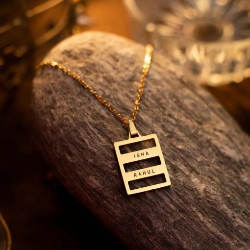 Rectangle Shape Customised Name Pendant