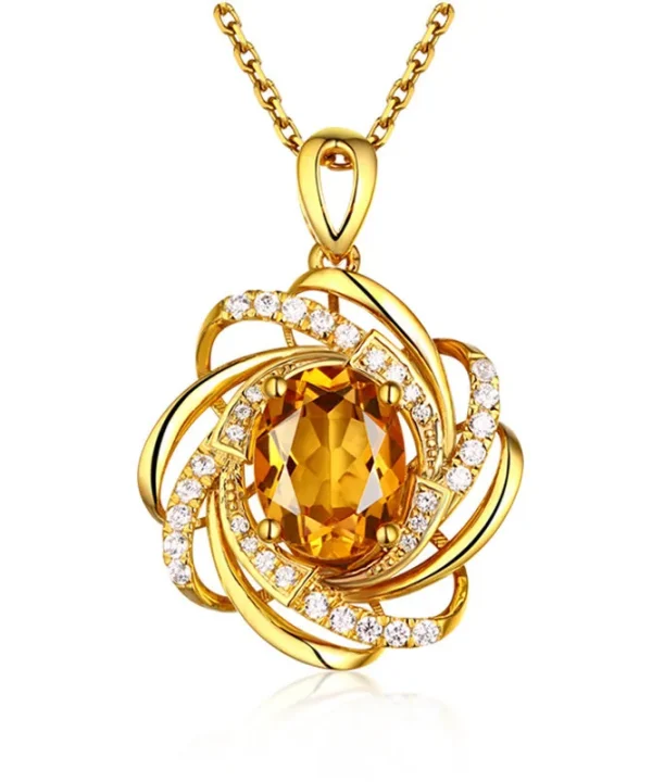 Flower Crystal Rhinestones Pendant Necklace