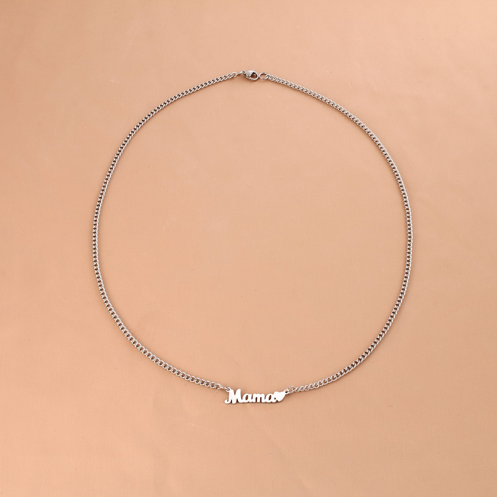 Letter Titanium Steel Polishing Necklace Letter Titanium Steel Polishing Necklace