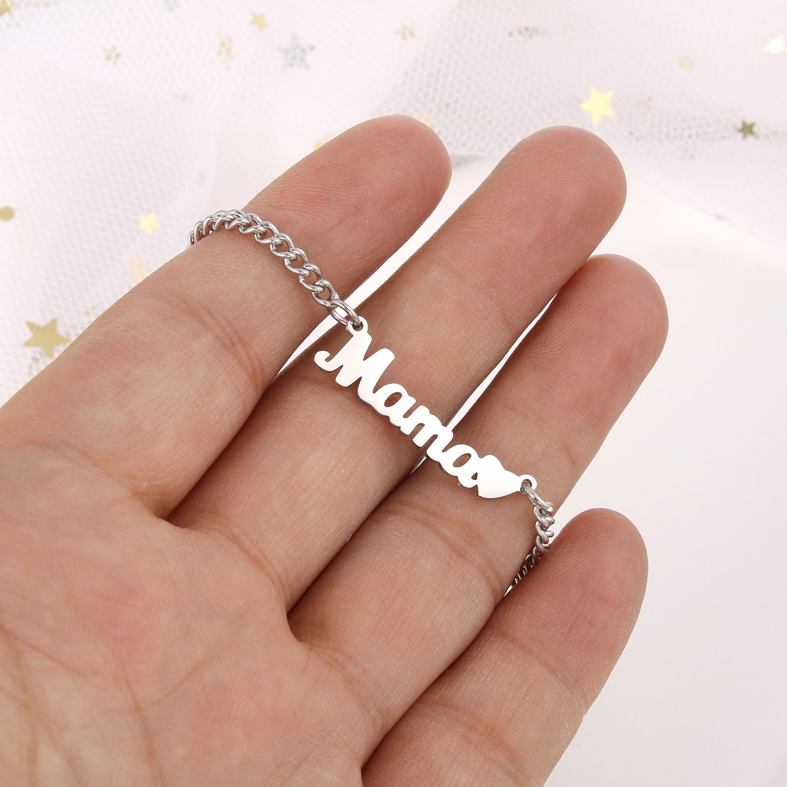 Letter Titanium Steel Polishing Necklace Letter Titanium Steel Polishing Necklace