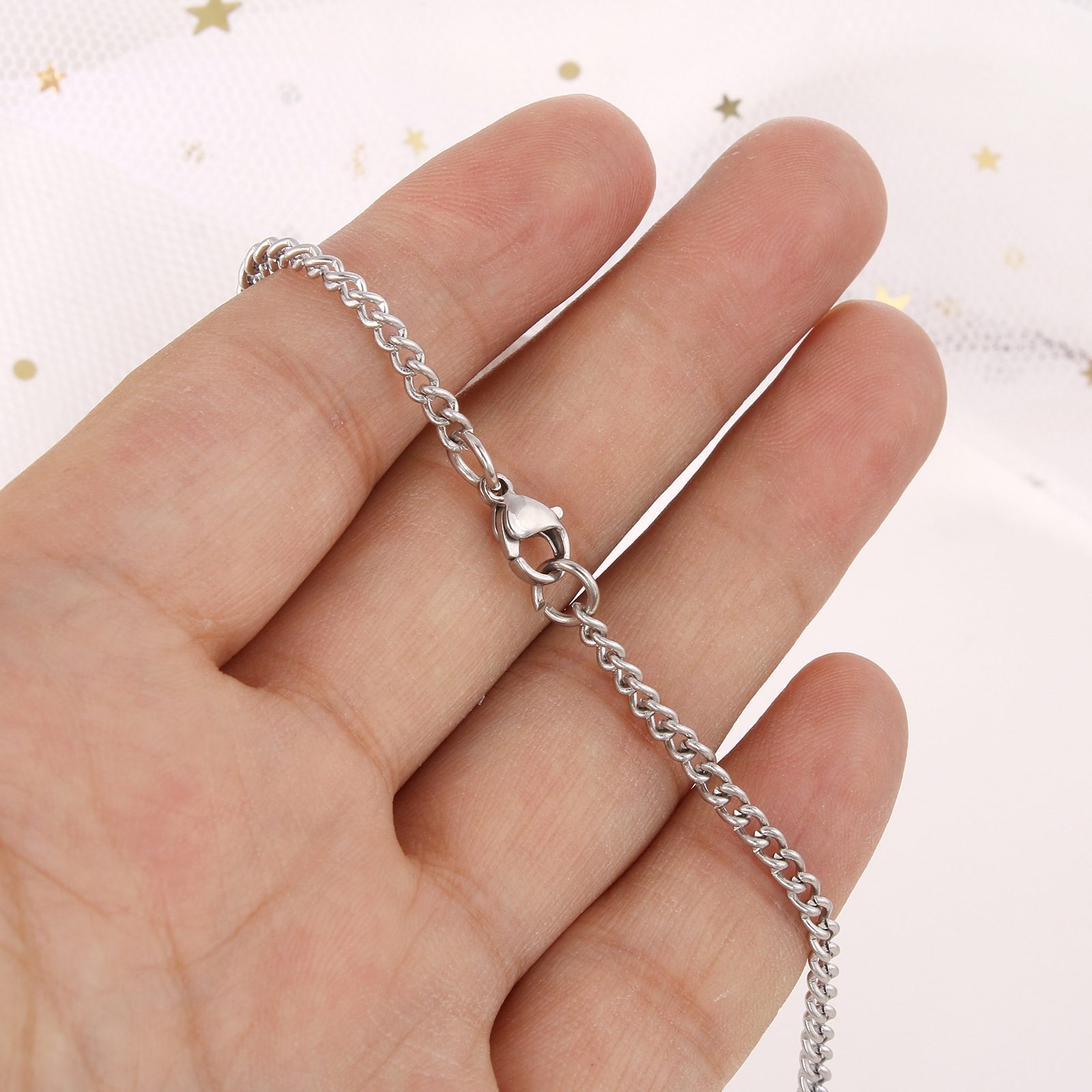 Letter Titanium Steel Polishing Necklace Letter Titanium Steel Polishing Necklace