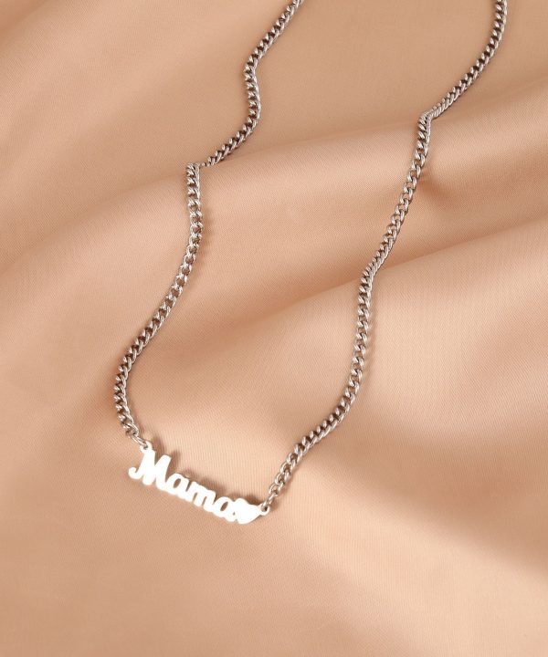 Mama Letter Titanium Steel Polishing Necklace