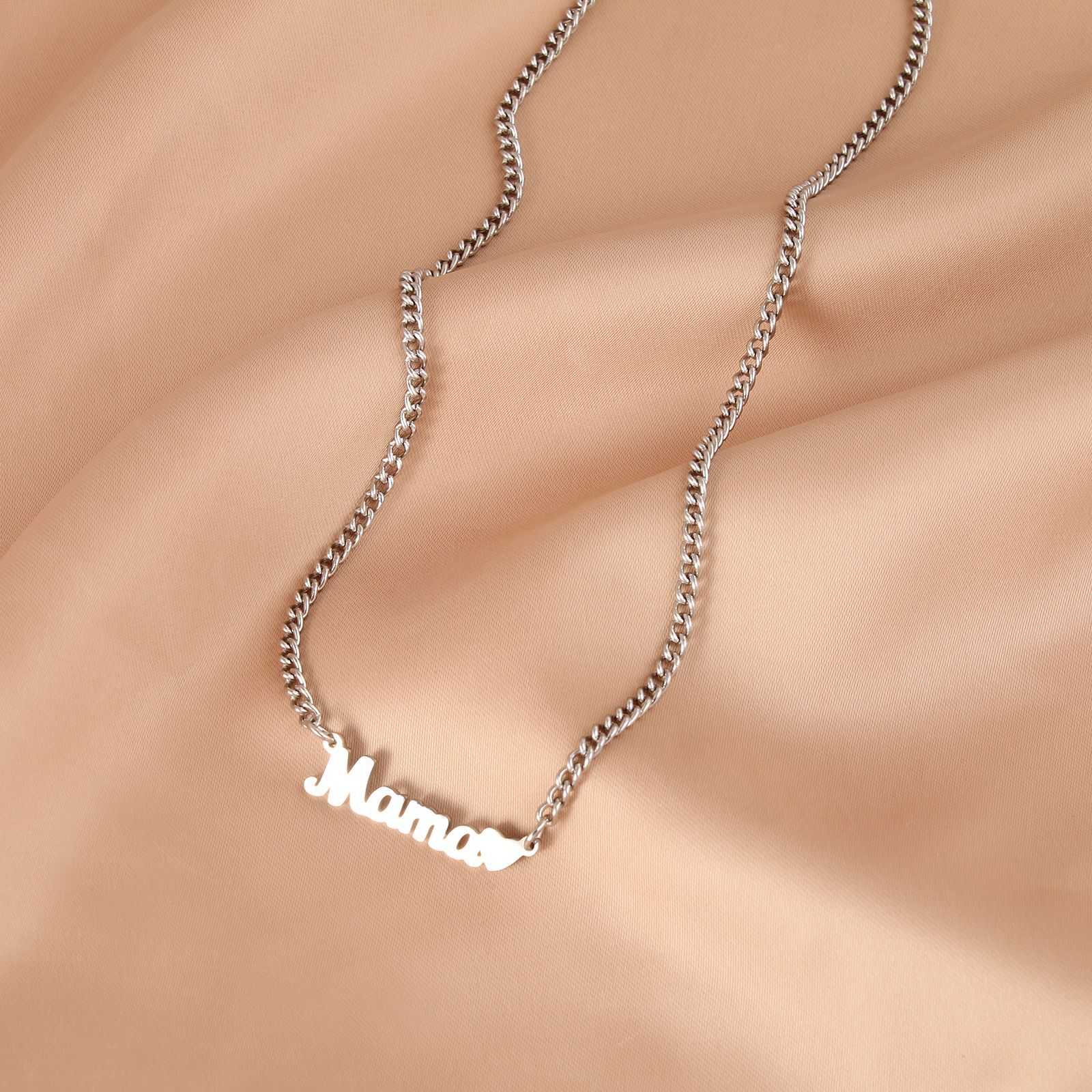 Mama Letter Titanium Steel Polishing Necklace Mama Letter Titanium Steel Polishing Necklace