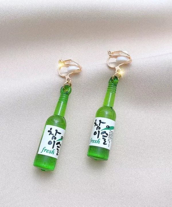 Drink Green Bottle Earrings