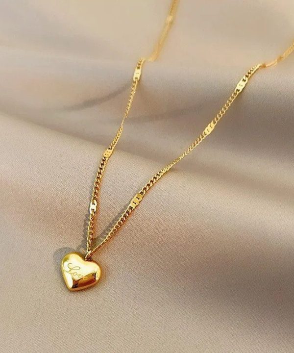 Flat Love Titanium Steel Necklace