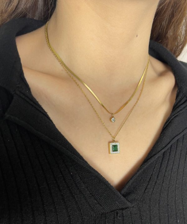 Roman Style Titanium Steel Double Layer Necklace